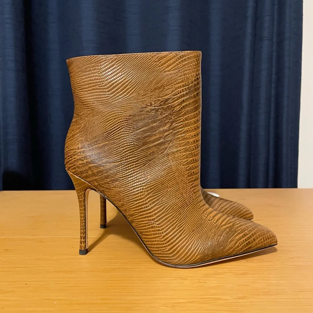 L'AGENCE Mariette Embossed Leather Booties